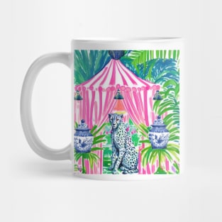 Cheetah in pink cabana Mug